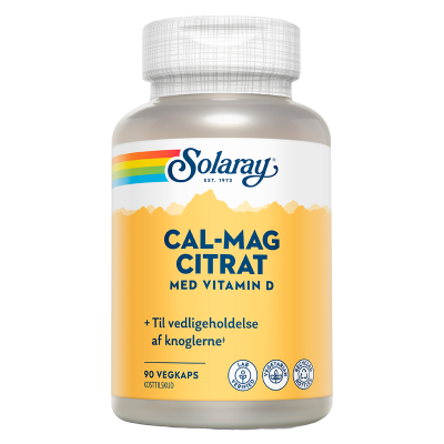 Solaray Cal-Mag Citrat med D-vitamin (90 kapsler)