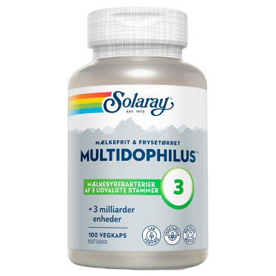 Solaray Multidophilus 3, Mælkefrit og Frysetørret (100 kapsler)