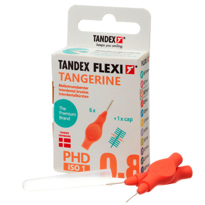 TANDEX Flexi Mellemrumsbørste Tangerine PHD 0.8/ISO 1 (6 stk)