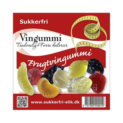 Sukkerfri Frugtvingummi (90 gr)