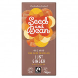 Seed&Bean Chokolade Mørk 58% Ginger Ø (75 gr)