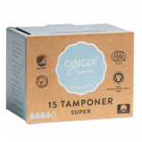 Ginger Organic Tampon u. Indføring Super (15 stk)