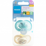 MAM Sut Original 6-16M Naturgummi Teat Blue (2 stk)