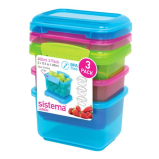 Sistema Opbevaringsboks 3-pak 400 ml blå, pink, grøn