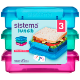 Sistema Opbevaringsboks Sandwich 3-pak blå, pink, grøn