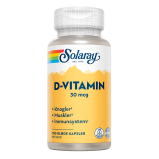 Solaray D-vitamin 30 mcg (100 kapsler) 
