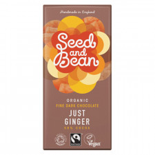 Seed&Bean Chokolade Mørk 58% Ginger Ø (85 gr)