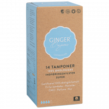 Ginger Organic Tampon m. Indføring Super (14 stk)