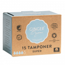 Ginger Organic Tampon u. Indføring Super (15 stk)