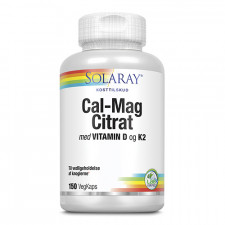 Solaray Cal-Mag Citrat 1:1 med vitamin D3 og K2 (150 kapsler)