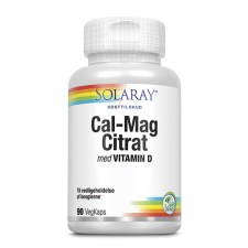 Solaray Cal-Mag Citrat med D-vitamin (90 kapsler)