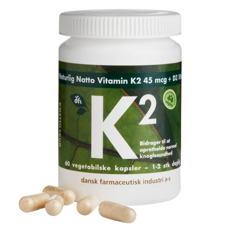 DFI Grønne Vitaminer K2-vitamin 45 mcg + D3 (60 kapsler) thumbnail