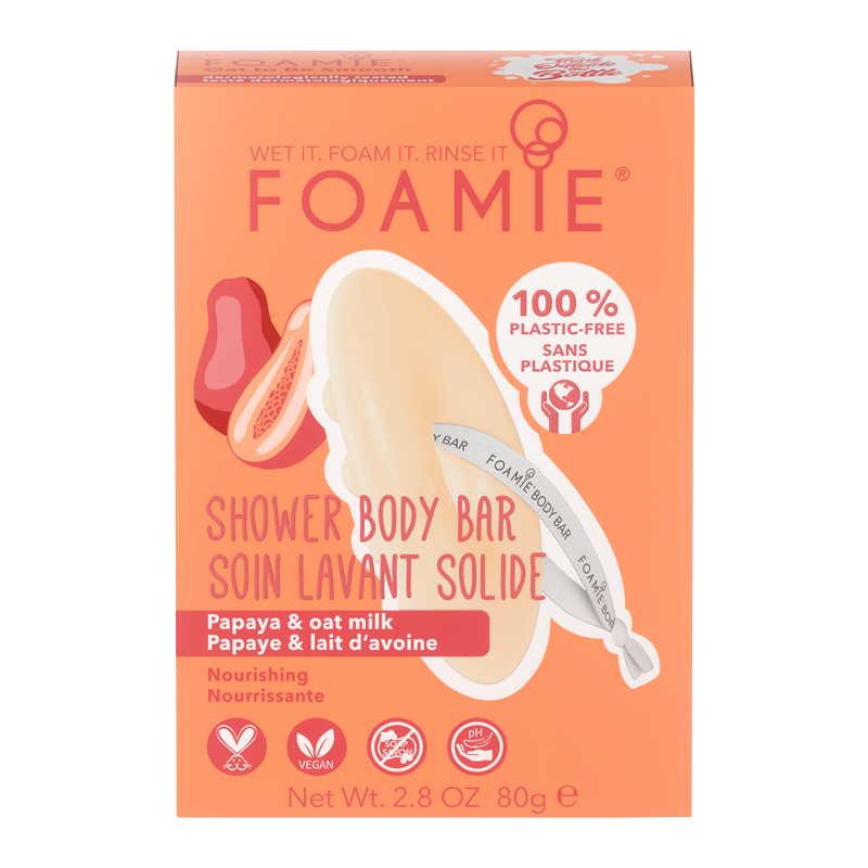 Foamie 2-In-1 Body Bar Oatmilk Papaya Cleanse & Nourish (1 stk) thumbnail