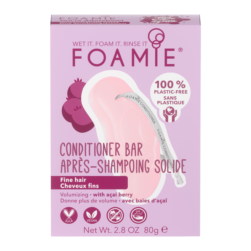 Foamie Conditioner Bar Acai Berry Volume Conditioner For Fine Hair (1 stk) thumbnail