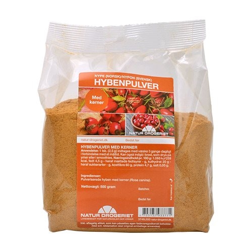 Natur Drogeriet Hybenpulver Fint Med Kerner (500 G)