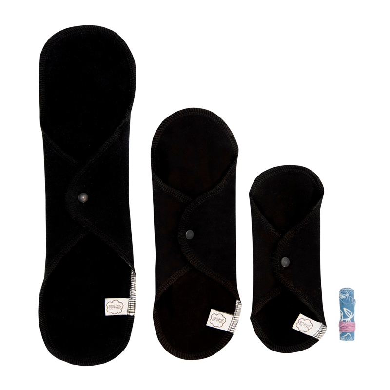 ImseVimse Trial Kit - Sanitary Pads Black + Tampon Garden (1 sæt) thumbnail