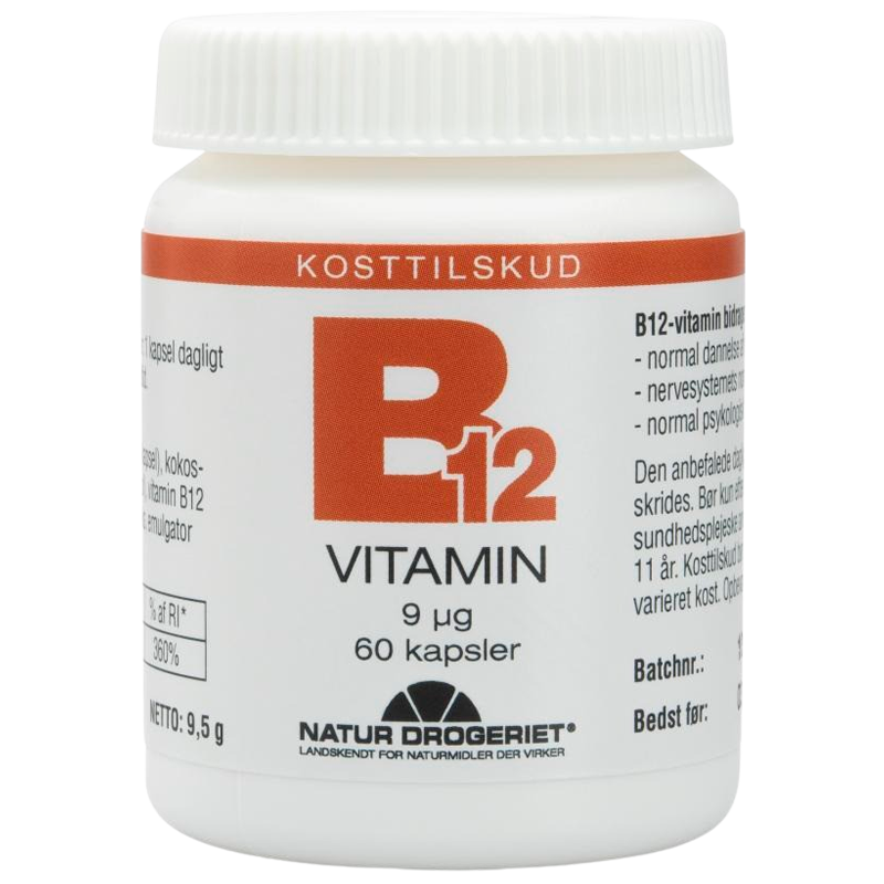  Natur Drogeriet B12 Vitamin 9 ug (60 kapsler)