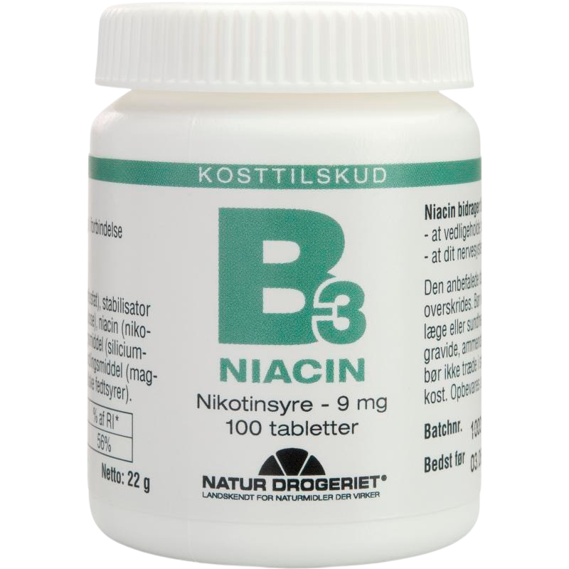 Natur Drogeriet B3 Niacin Nikotinsyre 9 mg (100 tab) thumbnail