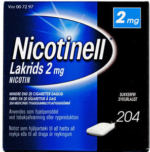 Nicotinell Lakrids Tyggegummi 2 Mg (204 Stk)