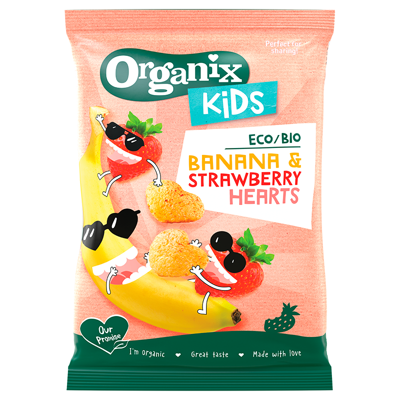 Organix Kids Banana & Strawberry Hearts (30 g) thumbnail