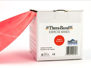 Thera-Band elastik bånd 45m (Rød - Medium) thumbnail