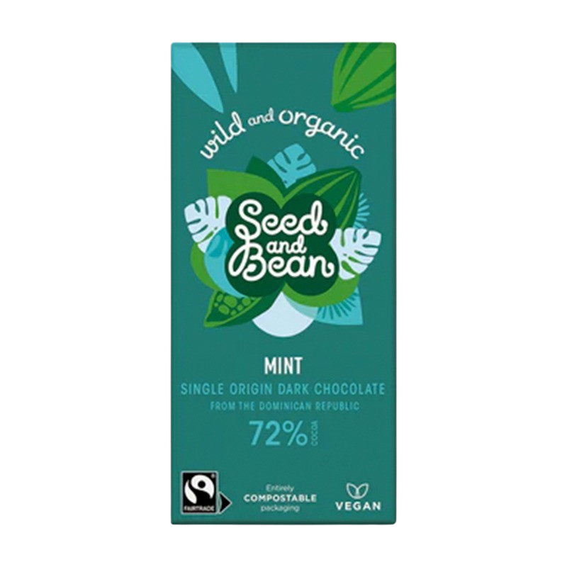 Seed & Bean Mørk Chokolade 72% med Mint Ø (85 gr) thumbnail