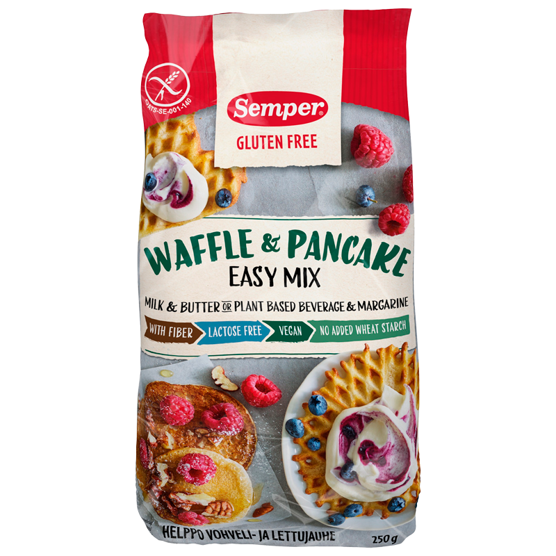 Semper Glutenfri Waffle & Pancake Easy Mix (250 g) thumbnail