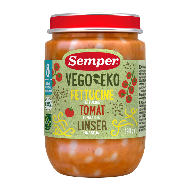 Diverse Vego Eko Babymos Fettucine Tomat & Linser Fra