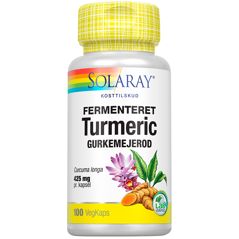 Solaray Fermenteret Turmeric (100 Kapsler)