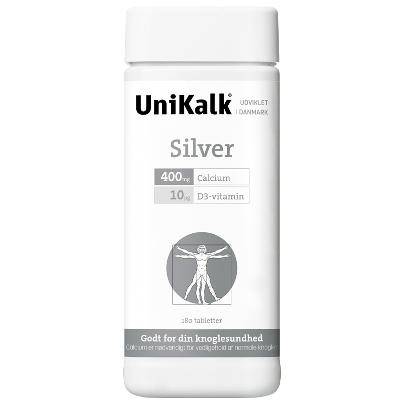  UniKalk® Silver med D-vitamin (180 tabletter)